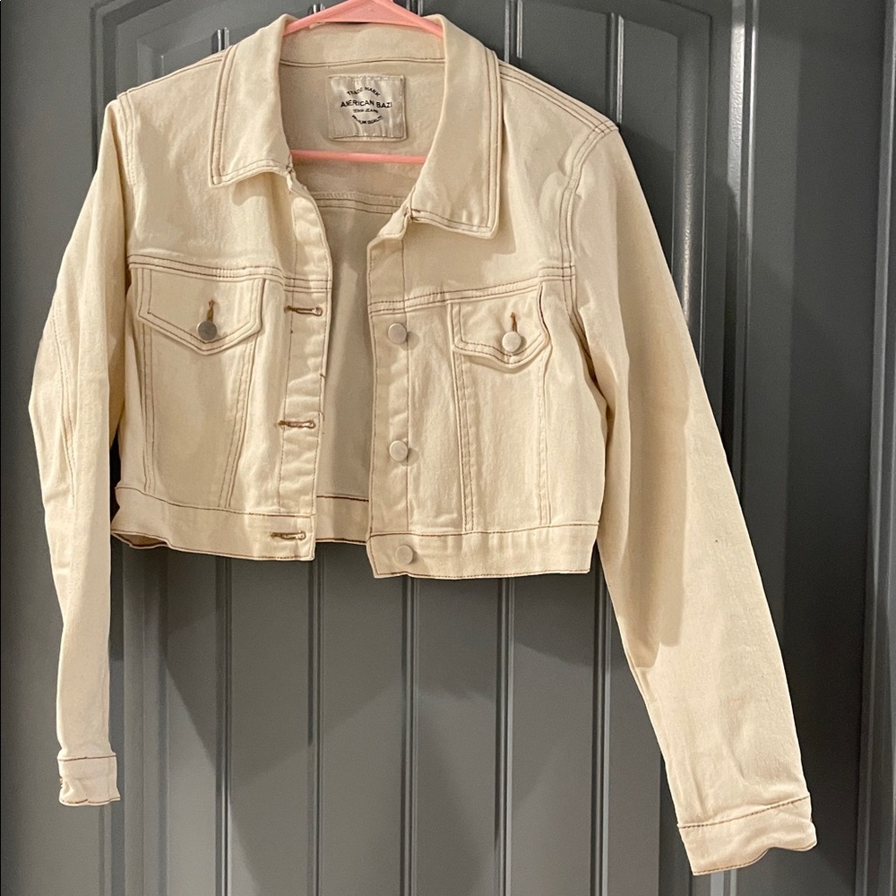 American Eagle Outfitters Light Tan Denim Jacket